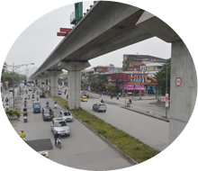 Mặt đường Nguyễn Trãi (Đường sắt trên cao đi qua)